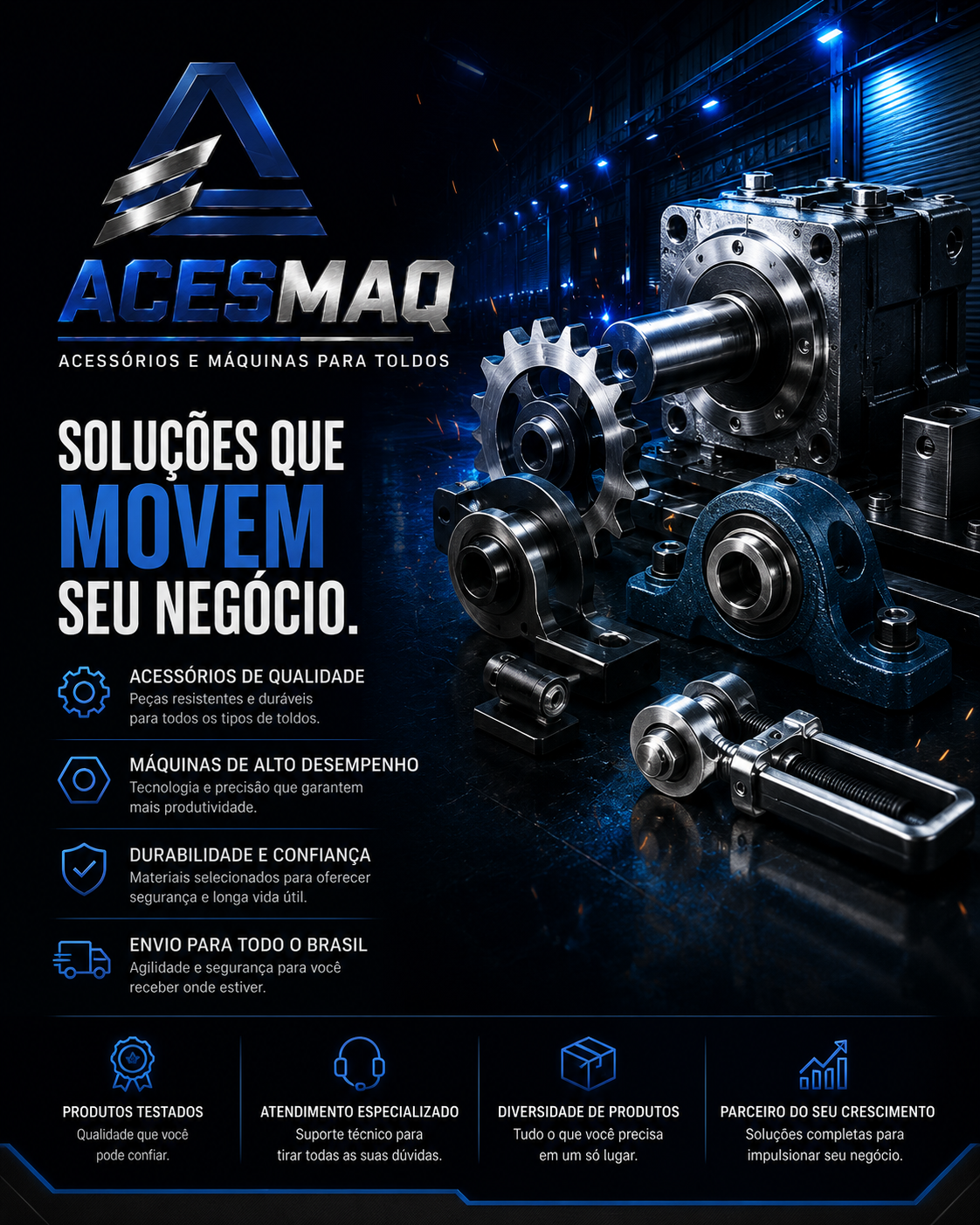 Site ACESMAQ — Máquinas e Acessórios para Toldos